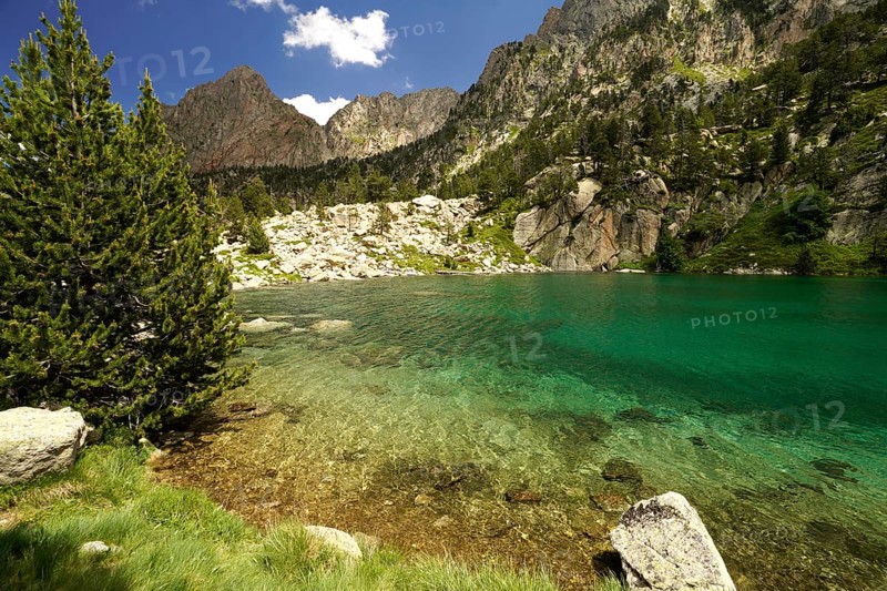 Lake Estany de Monestero in the Aigüestortes i Estany de Sant Maurici National Park, Catalonia, Spain