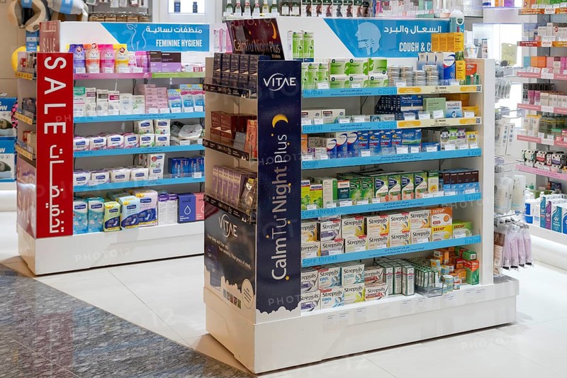 Pharmacy sales shelves Strepsils