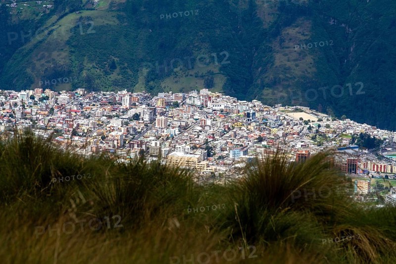 City of Quito, View from the Cruz Loma cable car station. Pichincha province, Ecuador, South America