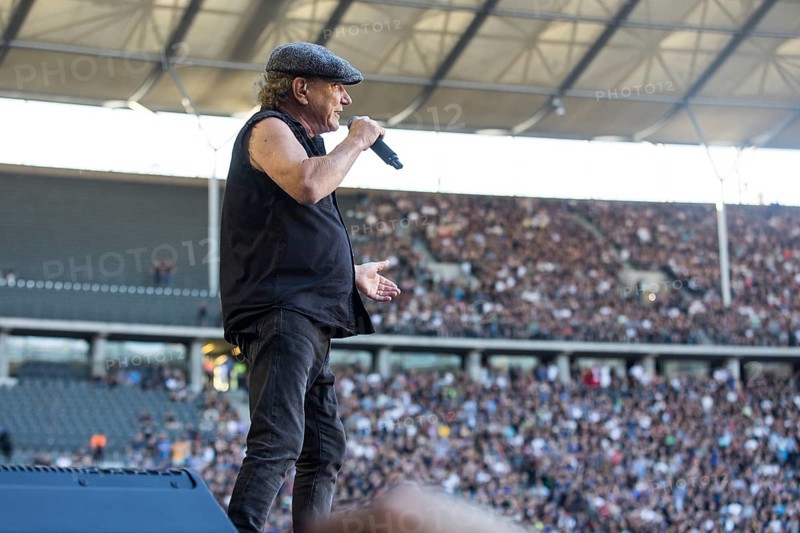 Brian Johnson, lead singer of AC/DC live on Power Up Tour 2025 at the Olympiastadion Berlin on 30 June 2025