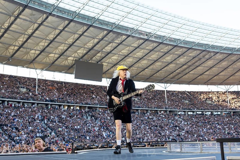Angus Young, lead guitarist of AC/DC live on Power Up Tour 2025 at the Olympiastadion Berlin on 30 June 2025