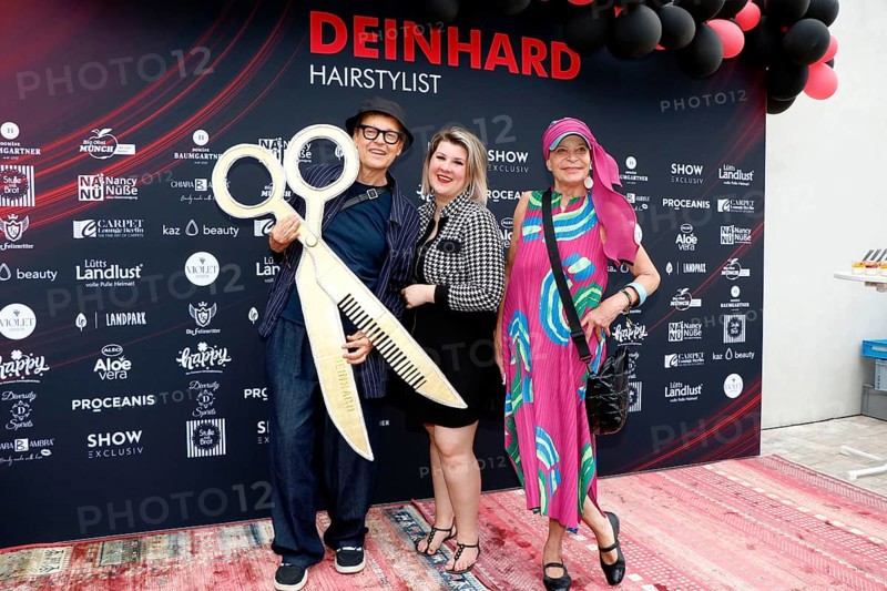 Rolf Scheider, Janine Becker and Barbara Engel at the VIP opening of the new Deinhard Salon Am Mühlanger 3, Berlin, 28 June 2025