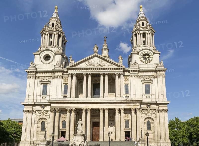 West frontage St Paul's cathedral church, City of London, London, England, UK architect Christopher Wren