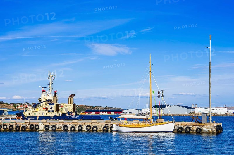 The tug SVITZER GAIA is moored in the harbour of Lysekil, Bohuslän, Västra Götalands län, Sweden, Scandinavia