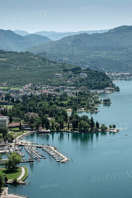 View of Riva del Garda, Italy, from the Bastione