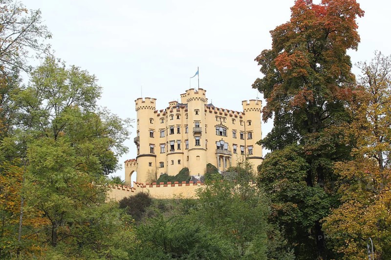 Hohenschwangau Castle near Füssen in autumn, Allgäu, Bavaria, Germany, Allgäu, Bavaria, Germany