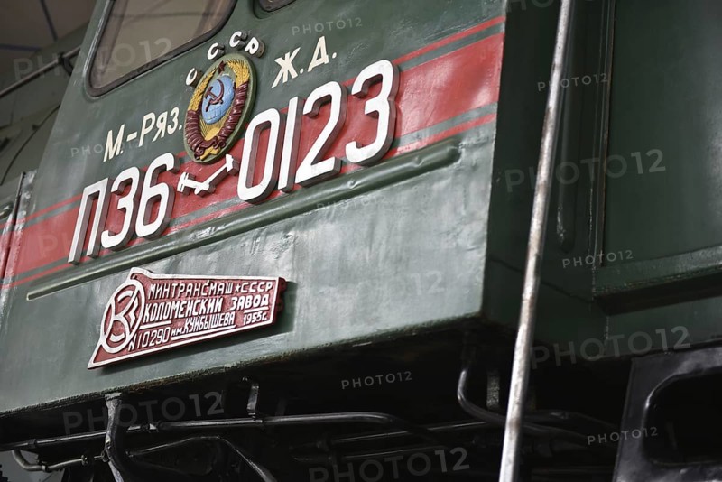 Express train, steam locomotive P36 123 in the Prora Museum, Mecklenburg-Vorpommern, Germany