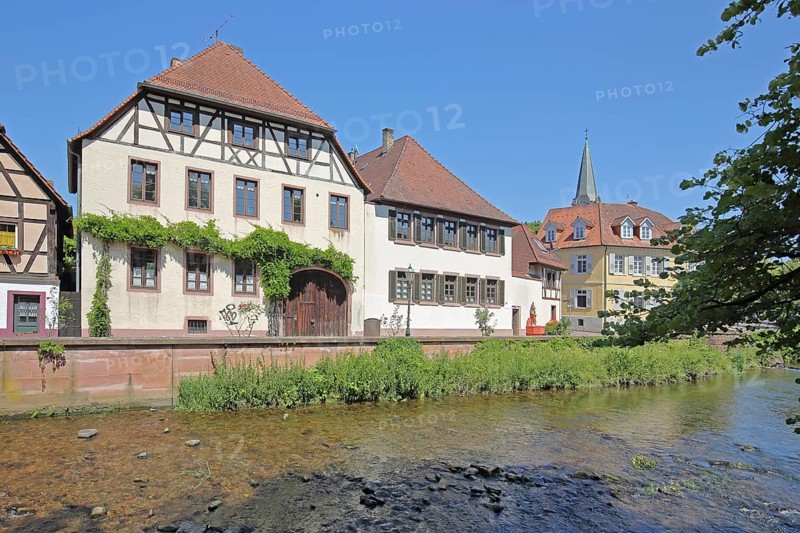 Half-timbered houses on the Bach Alb, Ettlingen, Black Forest, Northern Black Forest, Baden-Württemberg, Germany