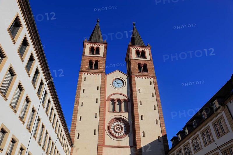 West façade of St Kilian's Cathedral, Würzburg, Lower Franconia, Bavaria, Germany