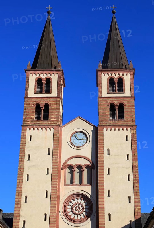 West façade of St Kilian's Cathedral, Würzburg, Lower Franconia, Bavaria, Germany