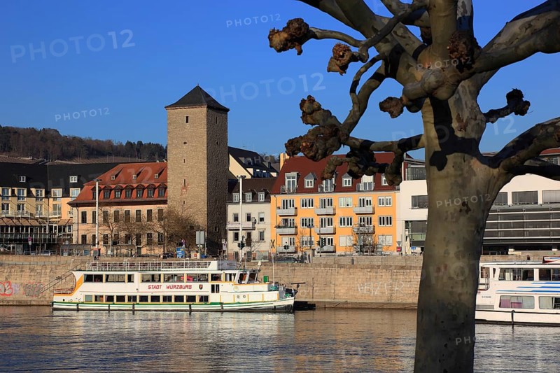 Main harbour in Würzburg, Lower Franconia, Bavaria, Germany