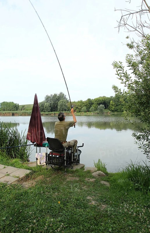 Fisherman, Angler at the lake, South Hungary, Hungary, South Hungary, Hungary