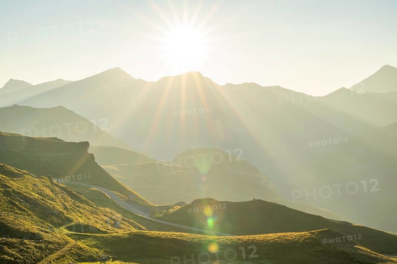 Sunrise in the Mountains at Hochalpenstraße, view from Fuscher Törl, Pinzgau, Salzburg, Austria