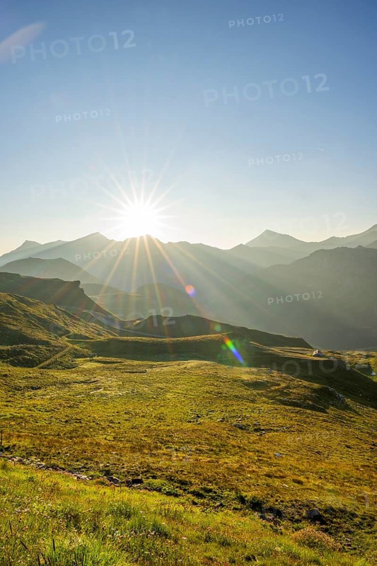 Sunrise in the Mountains at Hochalpenstraße, view from Fuscher Törl, Pinzgau, Salzburg, Austria