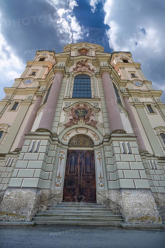 East towers of the Basilica of St Alexander and St Theodore, Ottobeuren, Unterallgäu, Bavaria, Germany