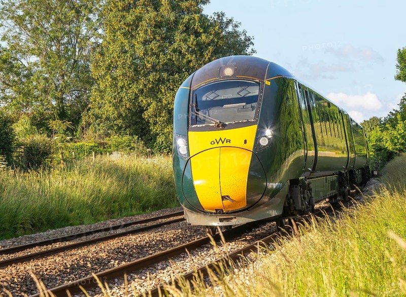 GWR British Rail Class 800 Inter City Express train, Pewsey, Wiltshire, England, UK
