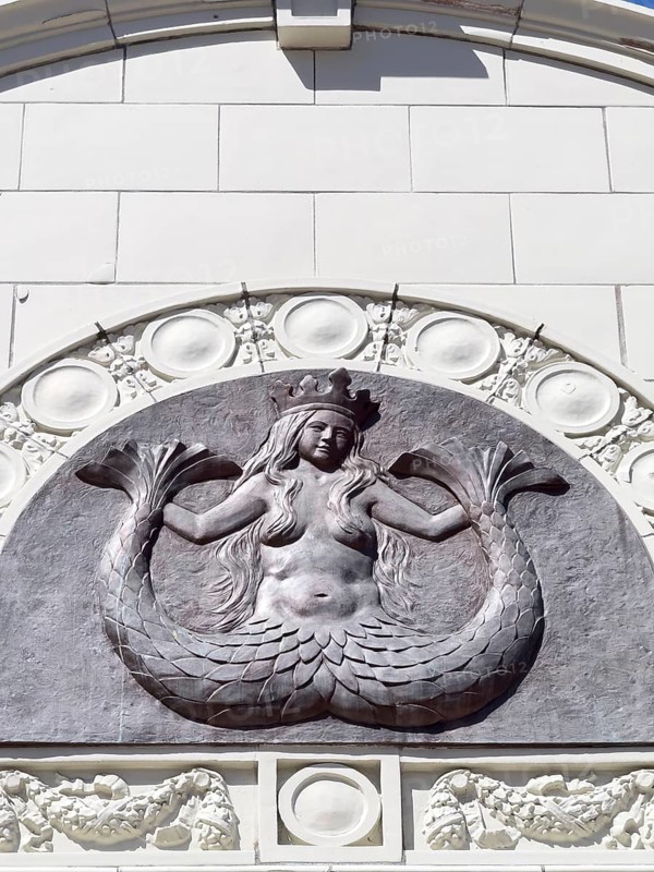 Starbucks sign on the wall of the Seattle Roastery building, Seattle, Washington, USA, North America