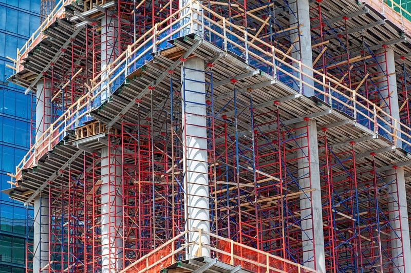 Detroit, Michigan - Construction of the 25-story JW Marriott Detroit Water Square hotel