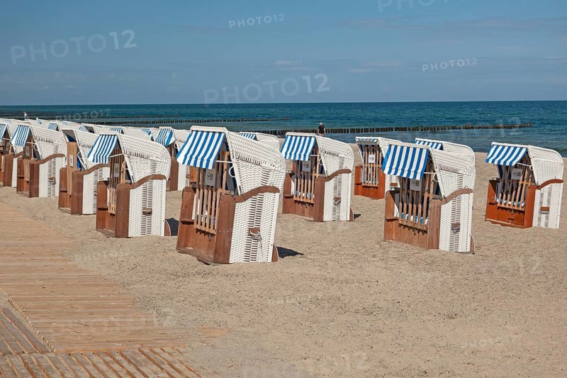 Beach chairs, beach, Baltic Sea, Baltic seaside resort, Kühlungsborn, Rostock district, Mecklenburg-Western Pomerania, Germany