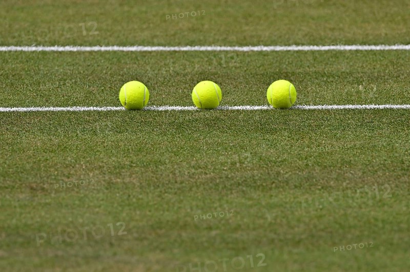 Three tennis balls lying on the grass, Tennis, ATP 250, BOSS Open 2025, Stuttgart, Baden-Württemberg, Germany