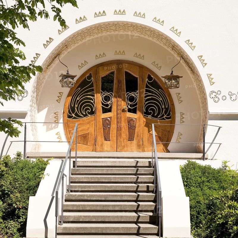 Entrance, Great House Glückert by Joseph Maria Olbrich, Mathildenhöhe, UNESCO World Heritage Site, Darmstadt, Hesse, Germany
