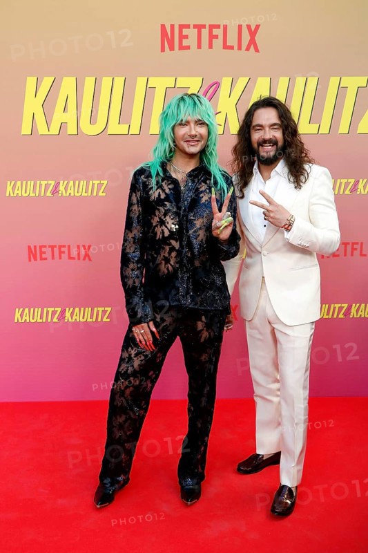 Bill Kaulitz and Tom Kaulitz at the special screening of Kaulitz & Kaulitz S2 at the Delphi Filmpalast in Berlin on 12 June 2025