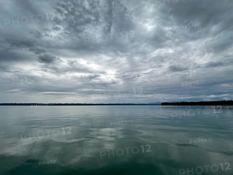 Dark clouds over Lake Starnberg, Bavaria, Germany