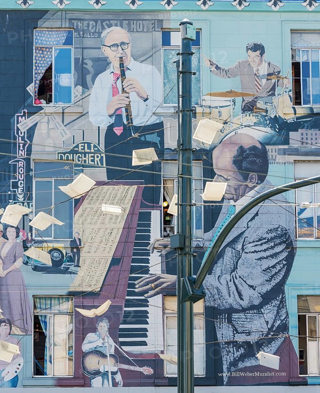 Mural on building by Bill Weber, San Francisco, California, USA