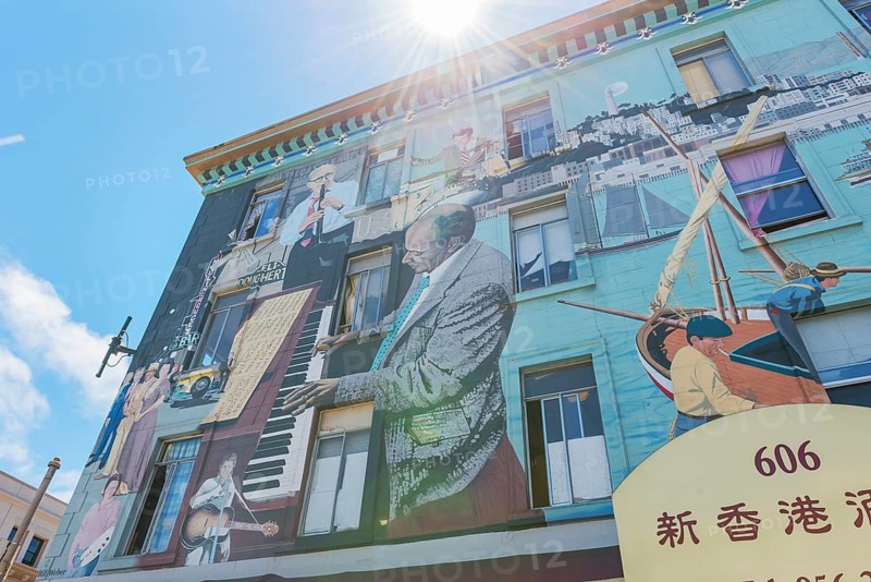 Mural on building by Bill Weber, San Francisco, California, USA