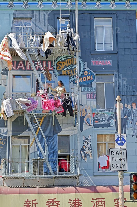 Mural on building by Bill Weber, San Francisco, California, USA