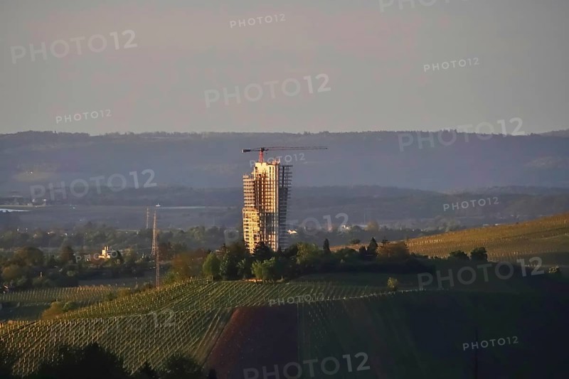View of the Schwabenlandtower, high-rise building in Fellbach, Baden-Württemberg, Germany