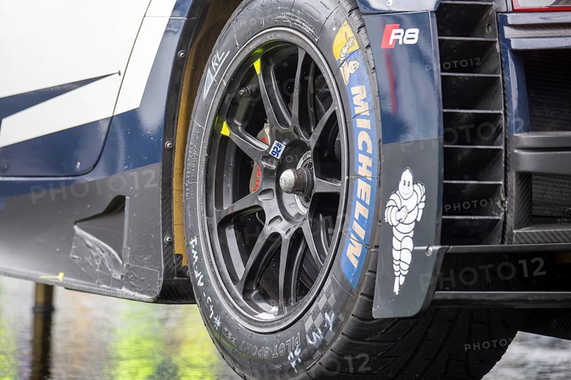 Close-up of a Michelin racing tyre