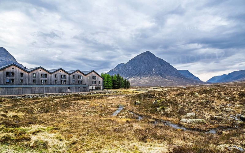 Mountains and Moors over Glen Etive Valley, Glencoe, Highlands, Scotland and Buachaille Etive Mòr, The Buachaille, Glen Etive, Highlands, Scotland, UK