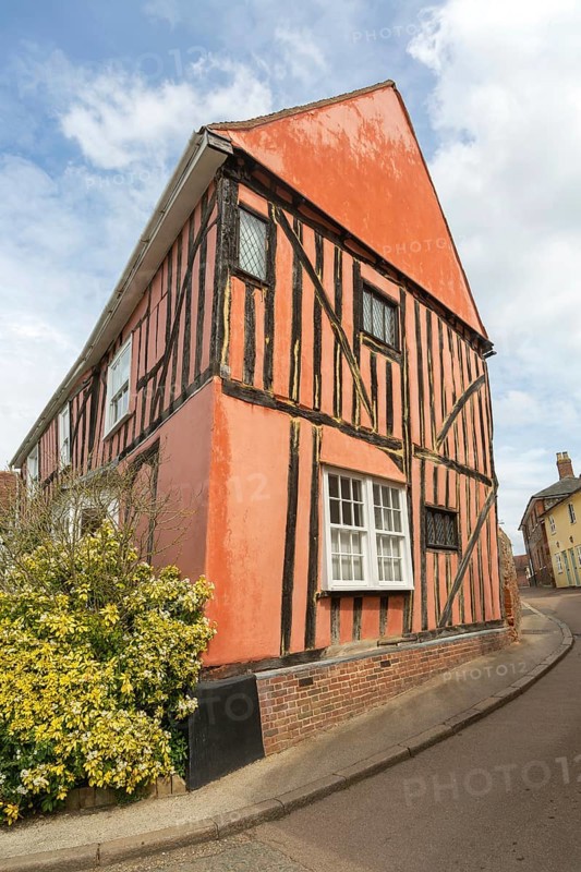 Historic half timbered house Corwinders C15 timber-framed, Lavenham, Suffolk, England, UK