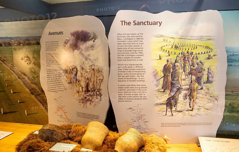 Neolithic archaeology exhibition inside Alexander Keiller Museum, Avebury, Wiltshire, England, UK - Avenues, The Sanctuary