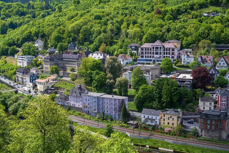 Town view, Lennetal, Altena, Sauerland, Westphalia, North Rhine-Westphalia, Germany