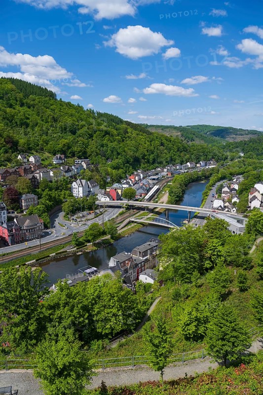 Town view, Lennetal, Altena, Sauerland, Westphalia, North Rhine-Westphalia, Germany