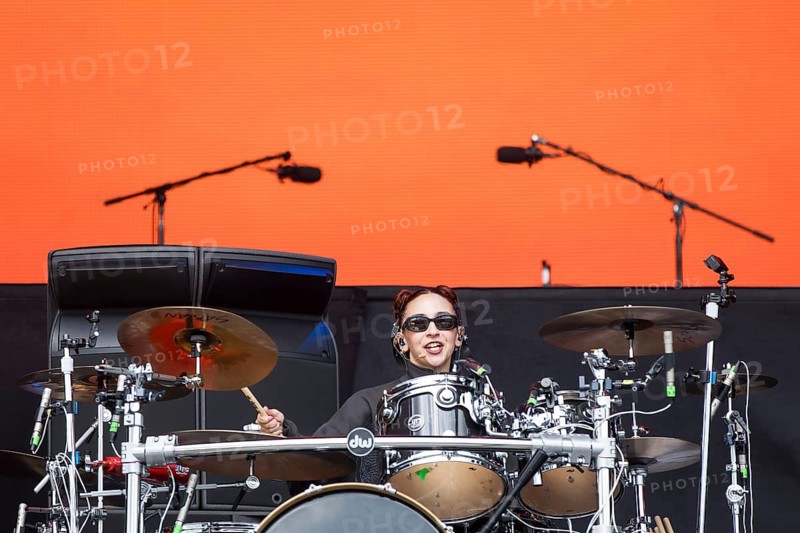 Alejandra Villarreal Vélez, drummer of The Warning at the Rock am Ring Festival on Sunday, Nürburgring race track race track, 08.06.2025