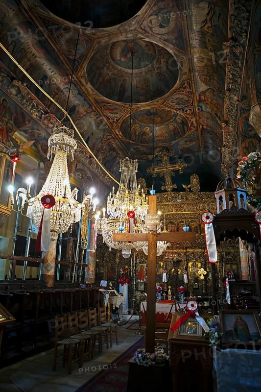 Interior of the Greek Orthodox Church of Agia Marina, Kissos, Pelion Peninsula, Thessaly, Greece