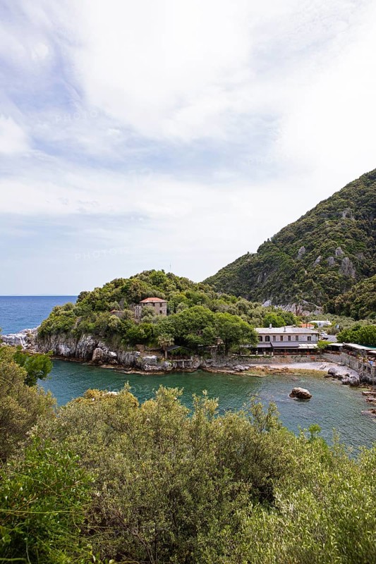 Natural harbour of Damouchari on the Aegean Sea, Pelion or Pelion Peninsula, Magnisia, Thessaly, Greece