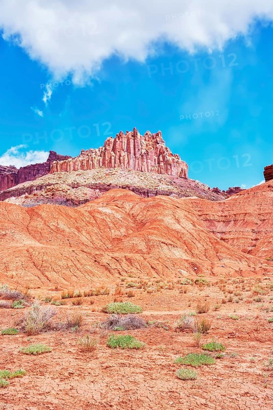 The Castle rock formation, Capitol Reef National Park, Utah, USA, North America