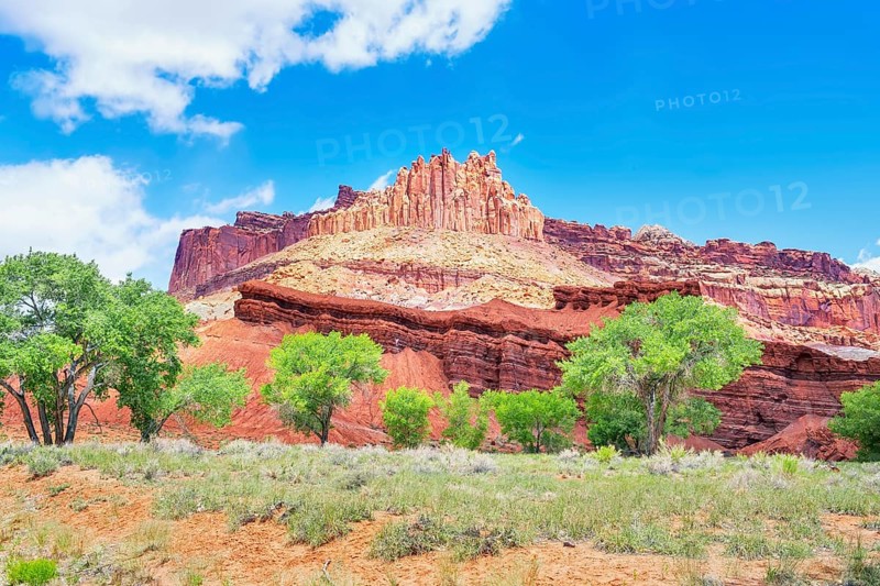 The Castle rock formation, Capitol Reef National Park, Utah, USA, North America
