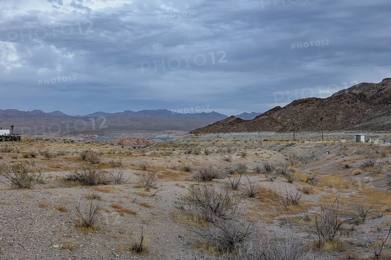 Echo wash drains into the Overton Arm of Lake Mead at Echo Bay, Nevada, USA