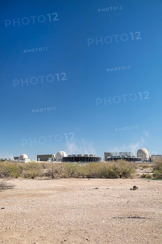 Tonopah, Arizona - The Palo Verde Nuclear Power Plant. It is one of the largest nuclear plants in the U.S, and the only one not located on a large body of water. It uses recycled wastewater from the Phoenix area