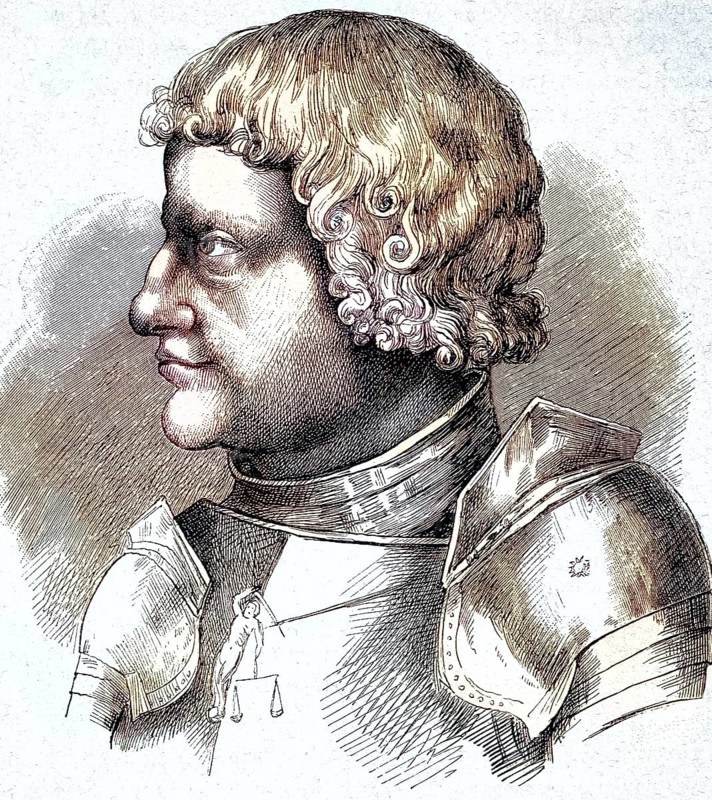 Imperial Knight Franz von Sickingen (born 2 March 1481, died 7 May 1523) was the leader of the Rhenish and Swabian knighthood. As a supporter of the Reformation, he fought for the secularisation of church property and led his fellow knights in the Knights' War / Imperial Knight Franz von Sickingen (born March 2, 1481, died May 7, 1523) was a leader of the Rhenish and Swabian knights. As a supporter of the Reformation, he fought for the secularisation of church property and led his fellow knights in the Knight's War, Historical, digitally restored reproduction of an original from the 19th century, exact original date unknown, subsequently coloured