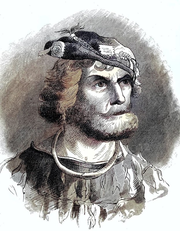 Florian Geyer, Florian Vulture of Giebelstadt, born around 1490, died June 10, 1525, was a Frankish imperial knight, troop leader in the service of Margrave Albert of Brandenburg-Ansbach and diplomat/Florian Geyer, Florian Vulture of Giebelstadt, born c. 1490, died June 10, 1525, was a Frankish imperial knight, commander of troops in the service of Margrave Algrave of Brandenburg-Ansbach, and diplomat, historical, digitally restored reproduction of an original model from the 19th century, exact original date unknown, colored later