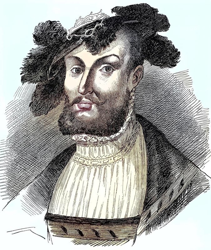 Ulrich von Württemberg (born 8 February 1487, died 6 November, 1550) was Duke of Württemberg 1498-1519 and 1534-1550. Er war der erste protestantische Fürst seines Territoriums / Ulrich von Württemberg (born February 8, 1487, died November 6, 1550) was Duke of Württemberg 1498-1519 and 1534-1550. He was the first Protestant prince of his territory, Historisch, digital restaurierte Reproduktion einer Originalvorlage aus dem 19. century, genaues Originaldatum nicht bekannt, nachträglich farbiert
