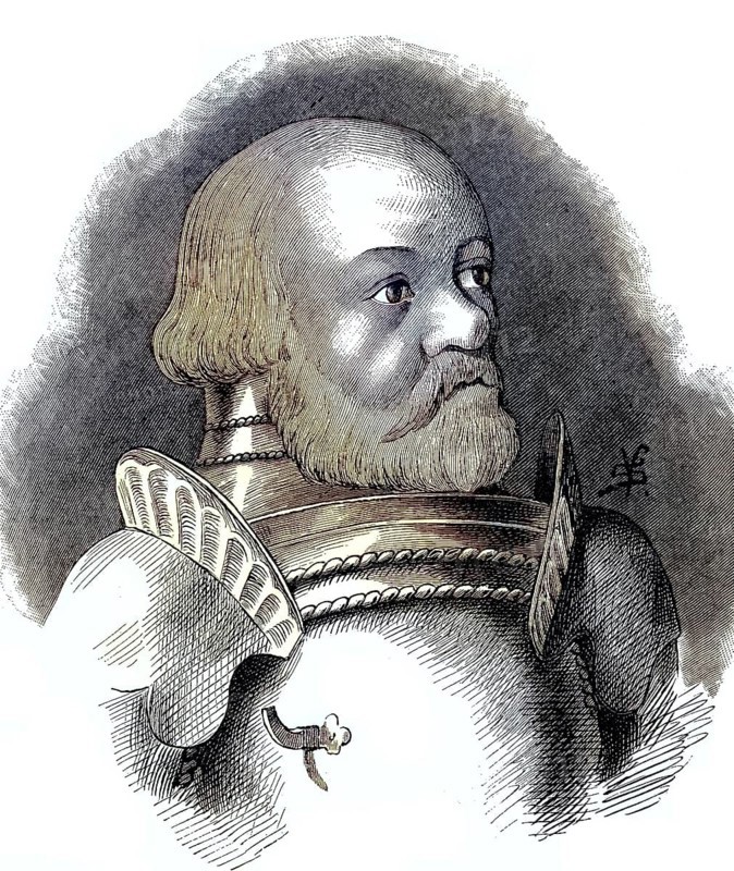 Gottfried Götz von Berlichingen zu Hornberg, mit der eisernen Hand, (born c. 1480, died 23 July 1562) war ein fränkischer Reichsritter / Gottfried Götz von Berlichingen zu Hornberg, with the iron hand, (born c. 1480, died July 23, 1562) was a Frankish imperial knight, Historical, digitally restored reproduction of an original from the 19th century, exact original date unknown, subsequently coloured