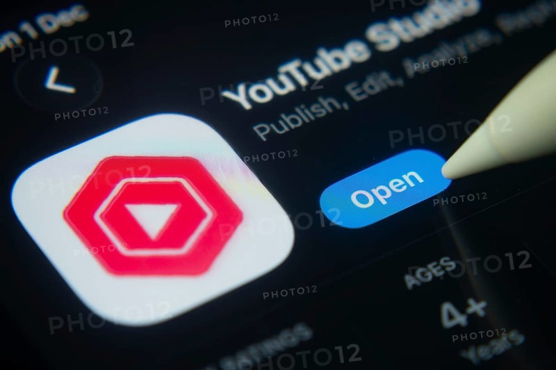 Dhaka, Bangladesh- 01 Dec 2025: A close-up of the Youtube Studio app icon in the App Store on an iPad screen