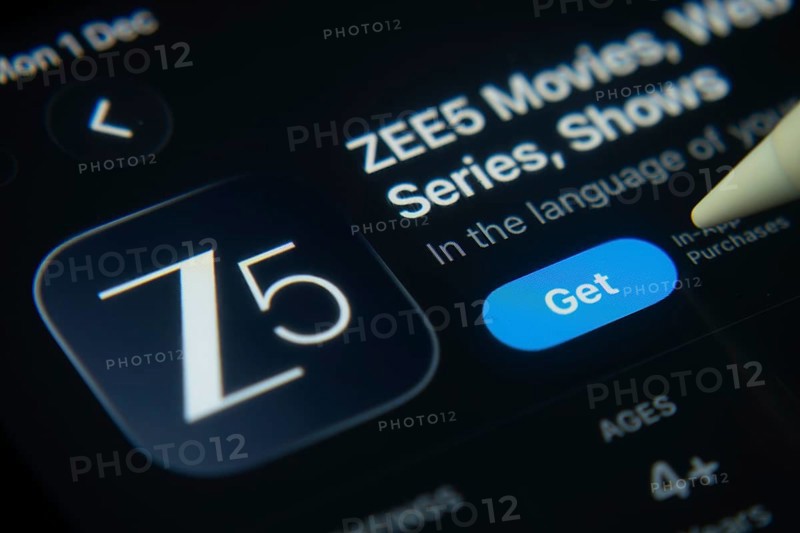 Dhaka, Bangladesh- 01 Dec 2025: A close-up of the ZEE5 app icon in the App Store on an iPad screen